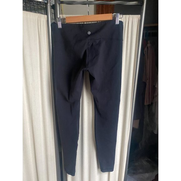GUC Lululemon WunderUnder Black Leggings Sz 8 Full Length High Waist Yoga - Picture 2 of 4